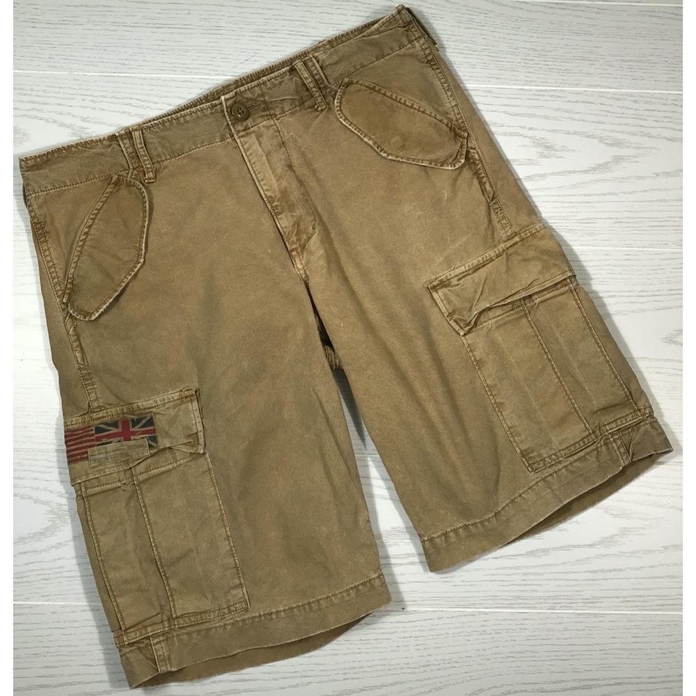 Vintage Denim Supply Ralph Lauren Cargo Shorts 34 Canvas Utility Military Y2K